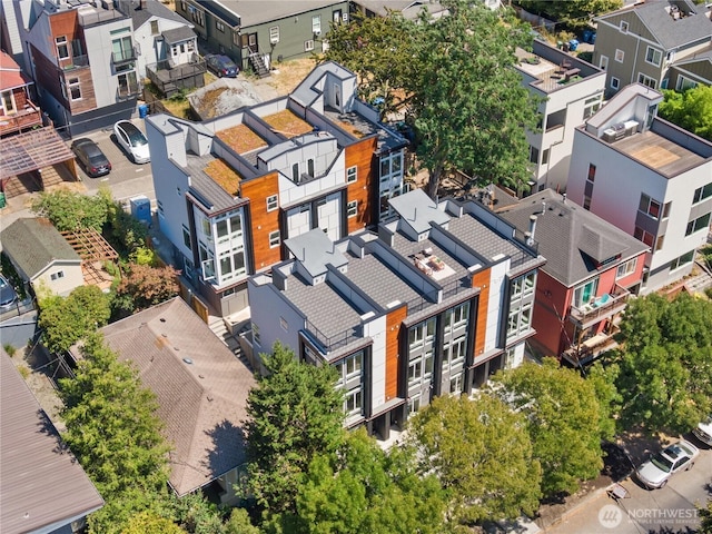 aerial view with a residential view