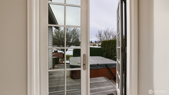 doorway with french doors