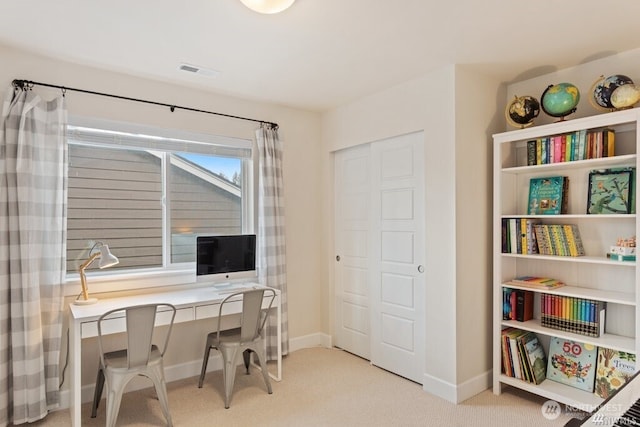 view of carpeted office