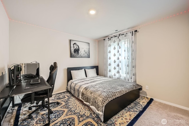 bedroom with carpet floors