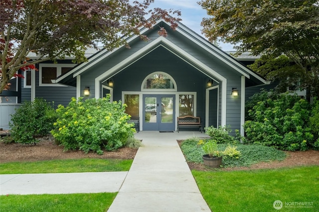 doorway to property with french doors