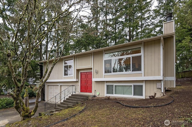 split foyer home with a garage