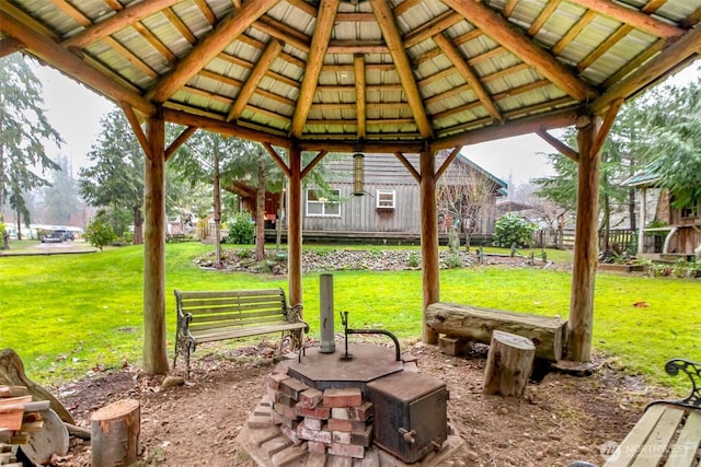 view of patio / terrace featuring a gazebo