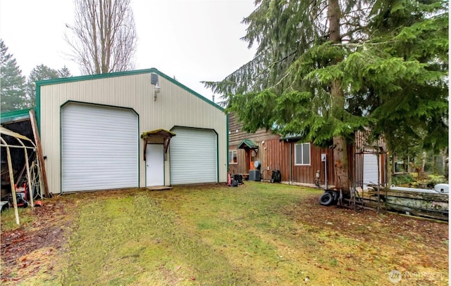 detached garage with cooling unit