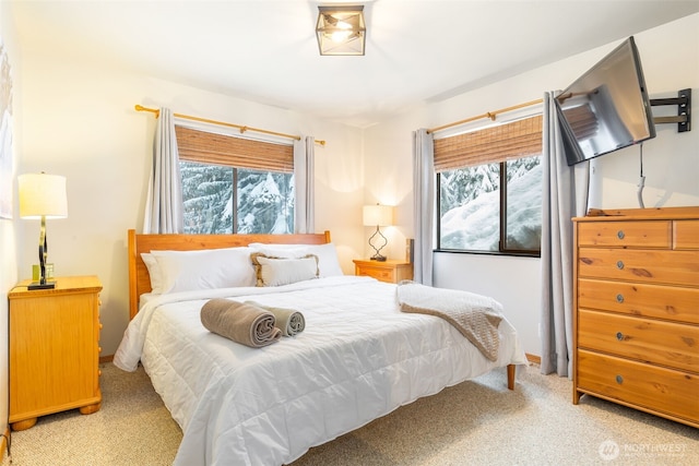 carpeted bedroom with baseboards