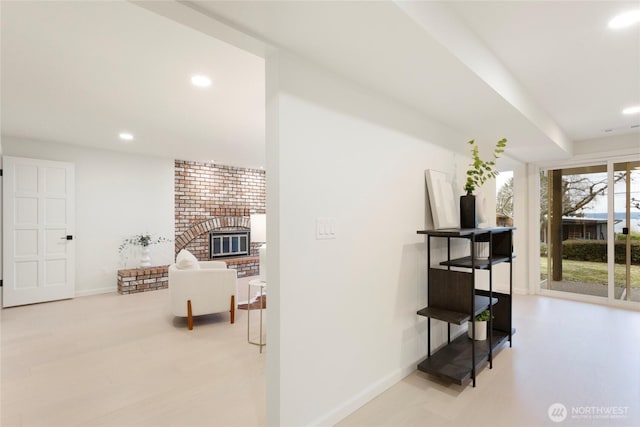 corridor featuring light hardwood / wood-style flooring