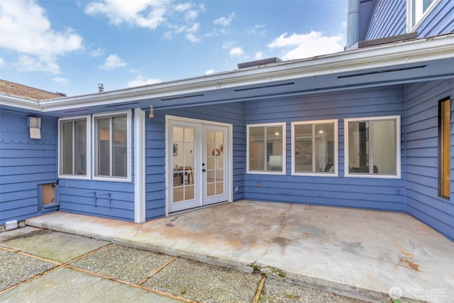 exterior space with french doors and a patio