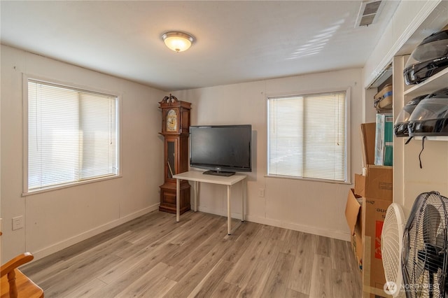 office featuring light hardwood / wood-style flooring