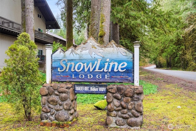 view of community sign