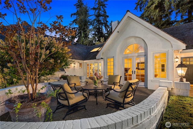 view of patio / terrace with french doors and outdoor lounge area