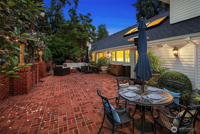 8826 NE 2nd Pl, Medina, WA 98039 - view of patio / terrace with an outdoor living space and outdoor dining space