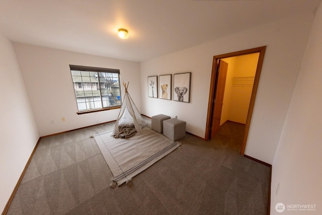 recreation room with carpet