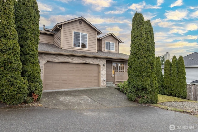 view of front facade with a garage