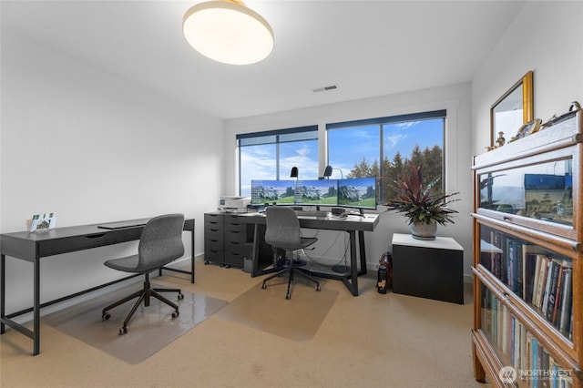 view of carpeted office