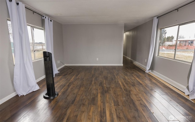 spare room featuring dark hardwood / wood-style floors