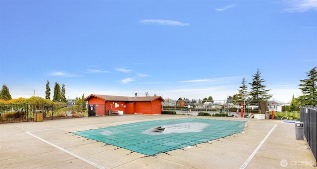 view of pool featuring a patio