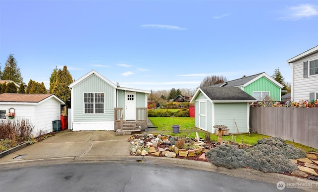 exterior space with a storage unit