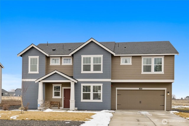 view of front of home with a garage