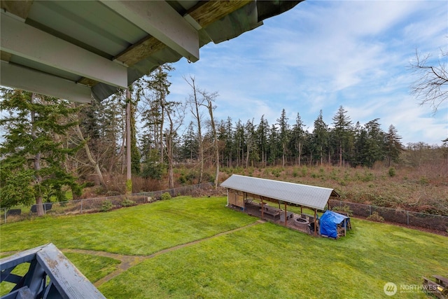 view of yard with fence