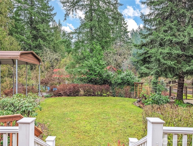 view of yard with fence