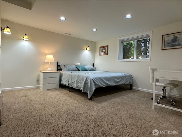 view of carpeted bedroom