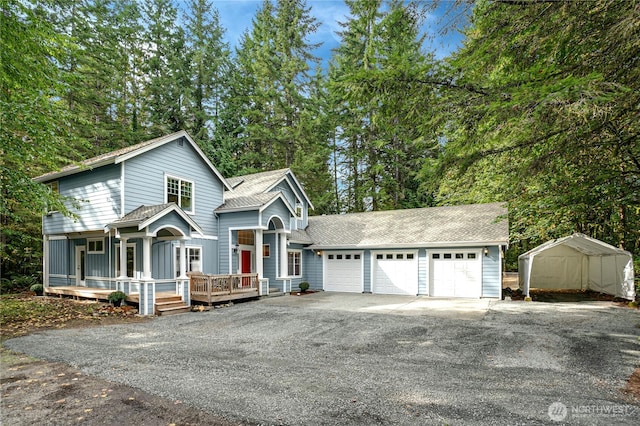 view of property with a garage