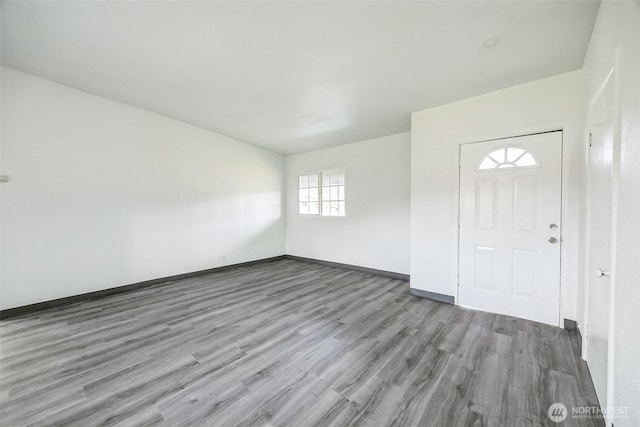 entryway with light hardwood / wood-style flooring