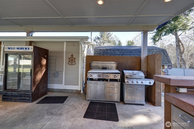 view of patio featuring grilling area