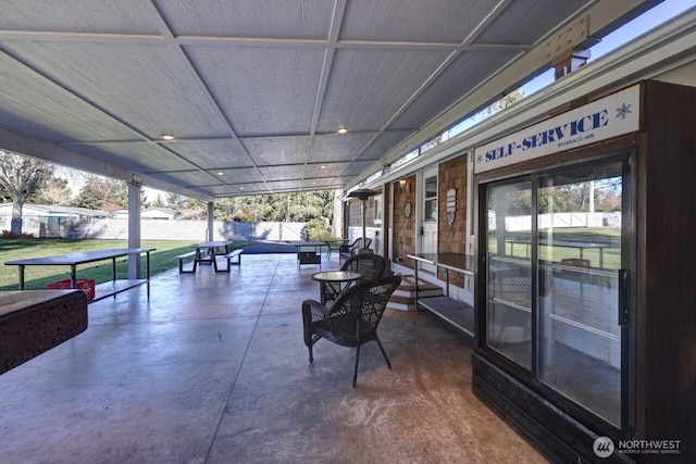 view of patio with fence