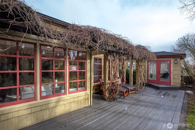 deck featuring french doors