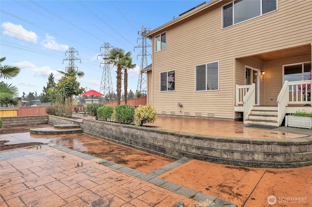 view of patio / terrace with fence