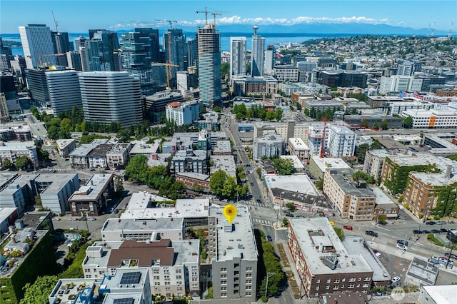 aerial view featuring a view of city