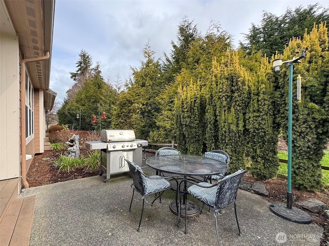 view of patio / terrace with area for grilling and outdoor dining space