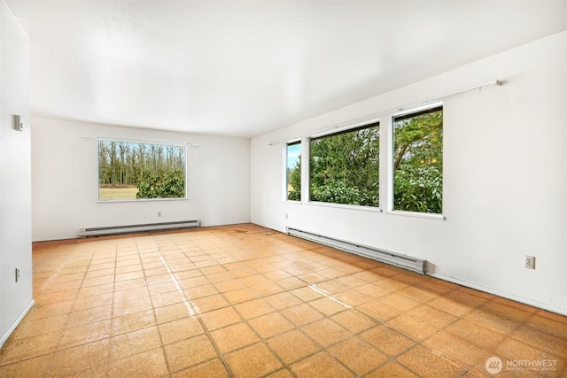 empty room featuring baseboard heating