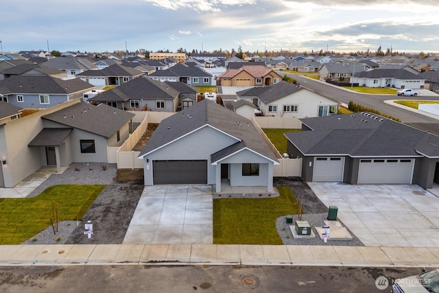 bird's eye view with a residential view