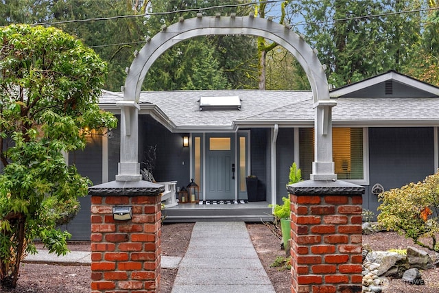 property entrance with a porch