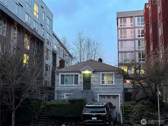 view of front of home featuring a garage