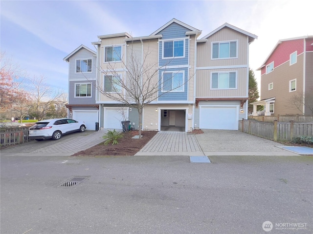 view of property with a garage