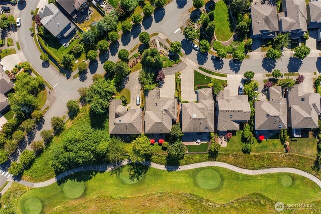 bird's eye view with a residential view