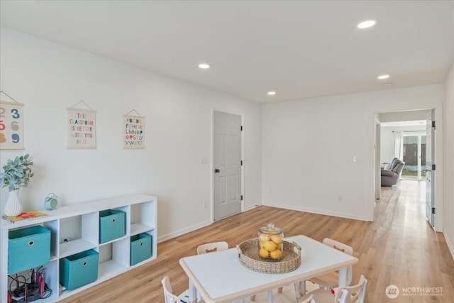 interior space with light hardwood / wood-style flooring