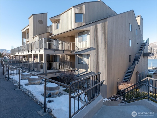 view of snow covered exterior