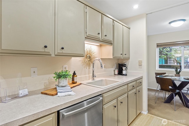 kitchen featuring stainless steel dishwasher and sink