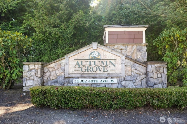 view of community sign