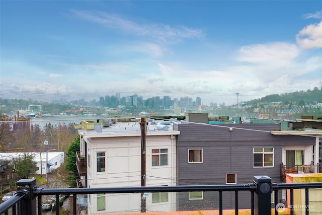 rear view of property featuring a city view