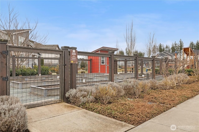 exterior space featuring fence