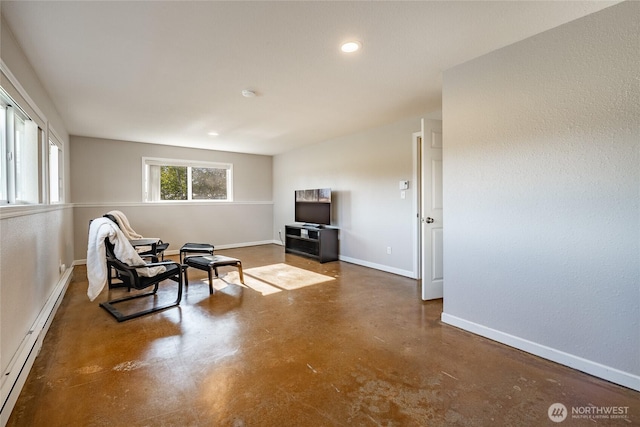 sitting room with baseboard heating