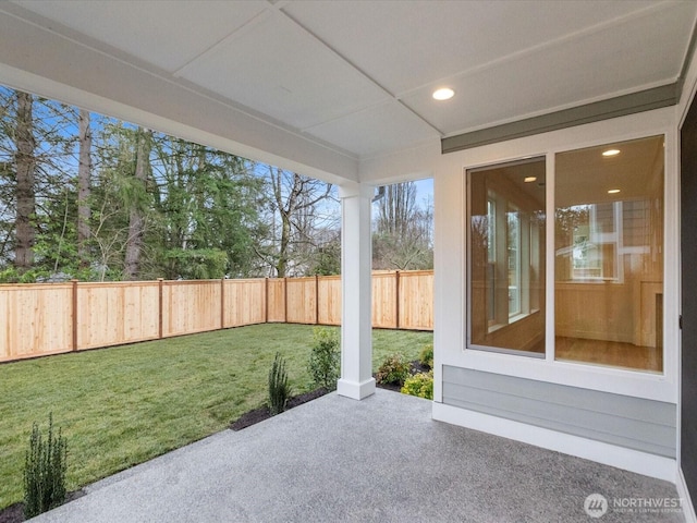 view of patio / terrace featuring a fenced backyard