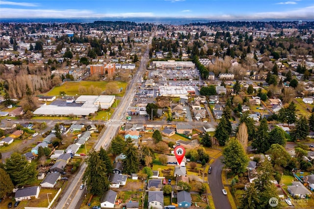 drone / aerial view with a residential view