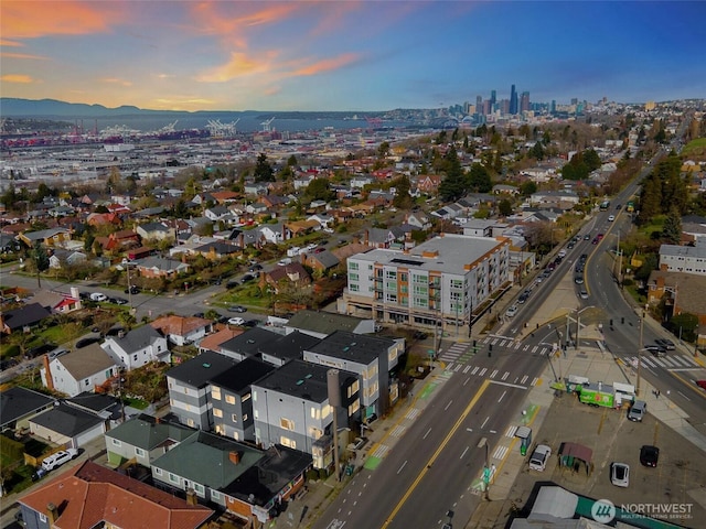 birds eye view of property featuring a view of city