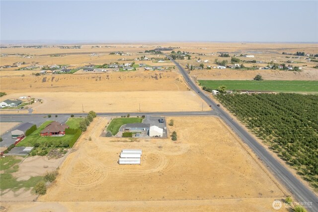 aerial view with a rural view